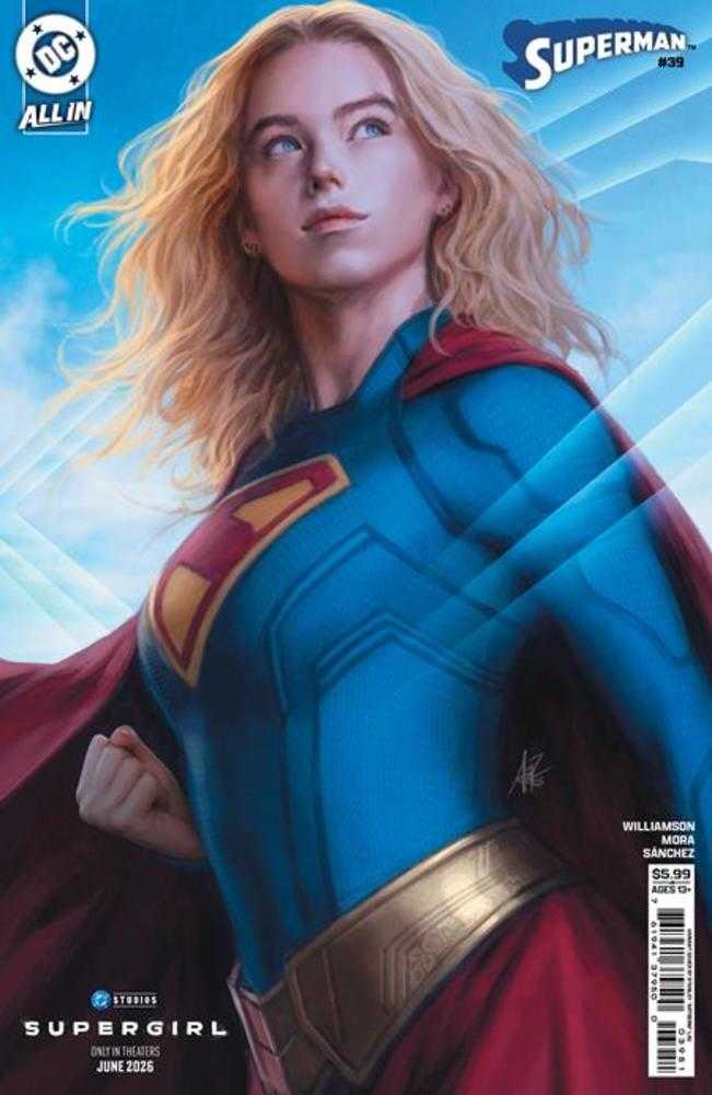 Superman 39 Cover E Stanley Artgerm Lau Supergirl Movie Card Stock Variant (The Reign Of The Superboys) - gabescaveccc