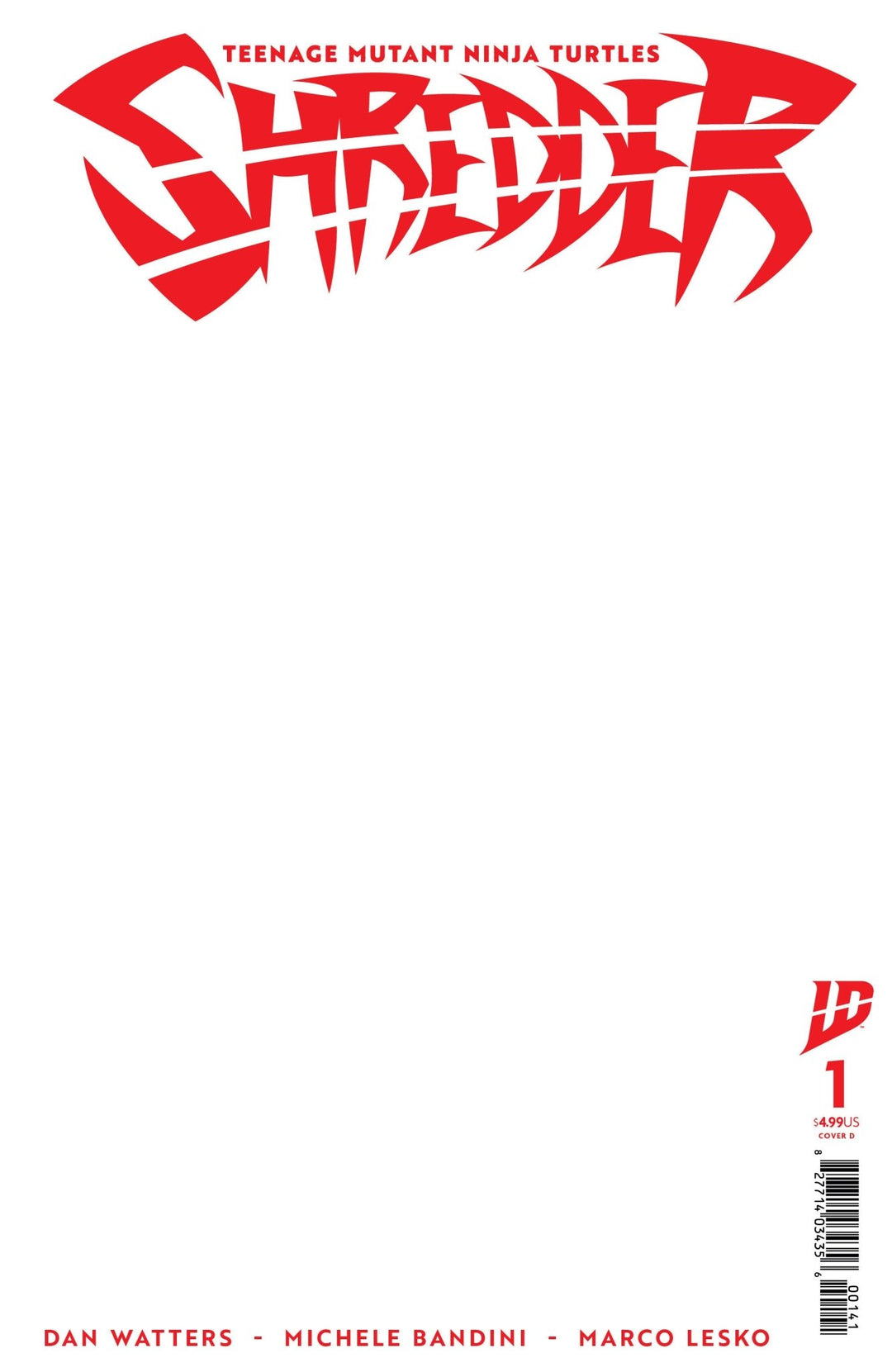 Teenage Mutant Ninja Turtles: Shredder 1 Variant D (Sketch Variant) - gabescaveccc