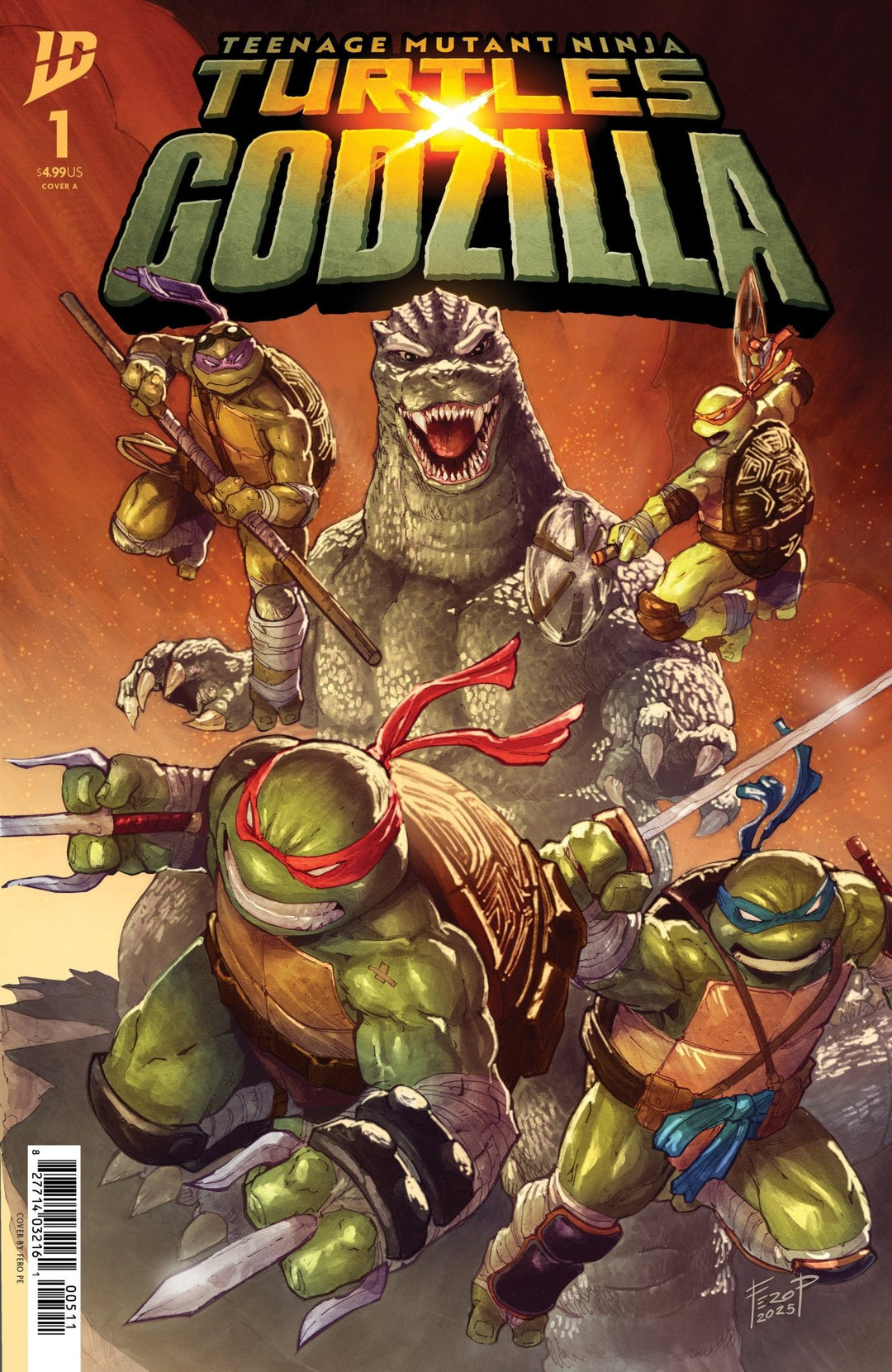 Teenage Mutant Ninja Turtles X Godzilla 1 Cover A (Pe) - gabescaveccc