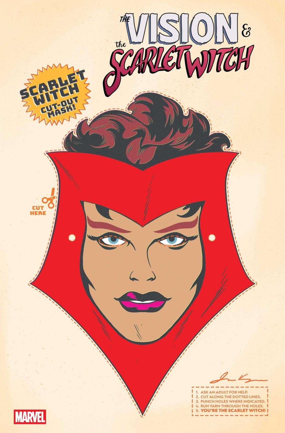 The Vision & The Scarlet Witch 5 Retro Halloween Mask Variant - gabescaveccc