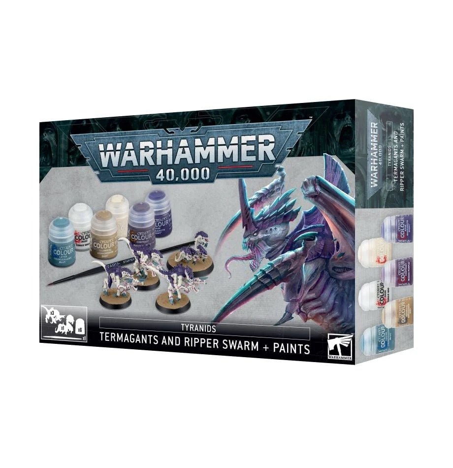 Warhammer 40k Tyranids: Termagants and Ripper Swarm + Paints Set - gabescaveccc