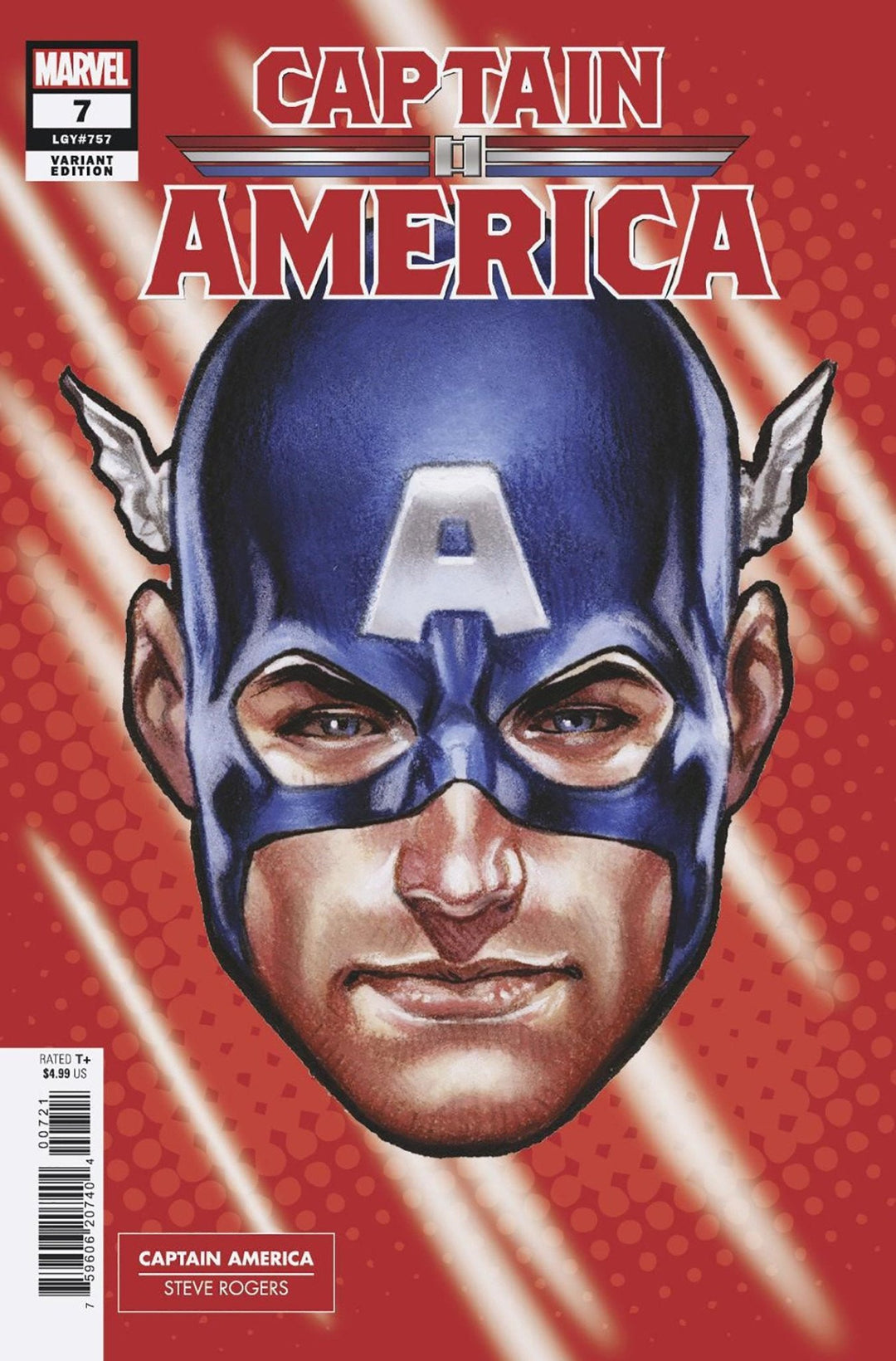 Captain America #7 Mark Brooks Headshot Variant - gabescaveccc