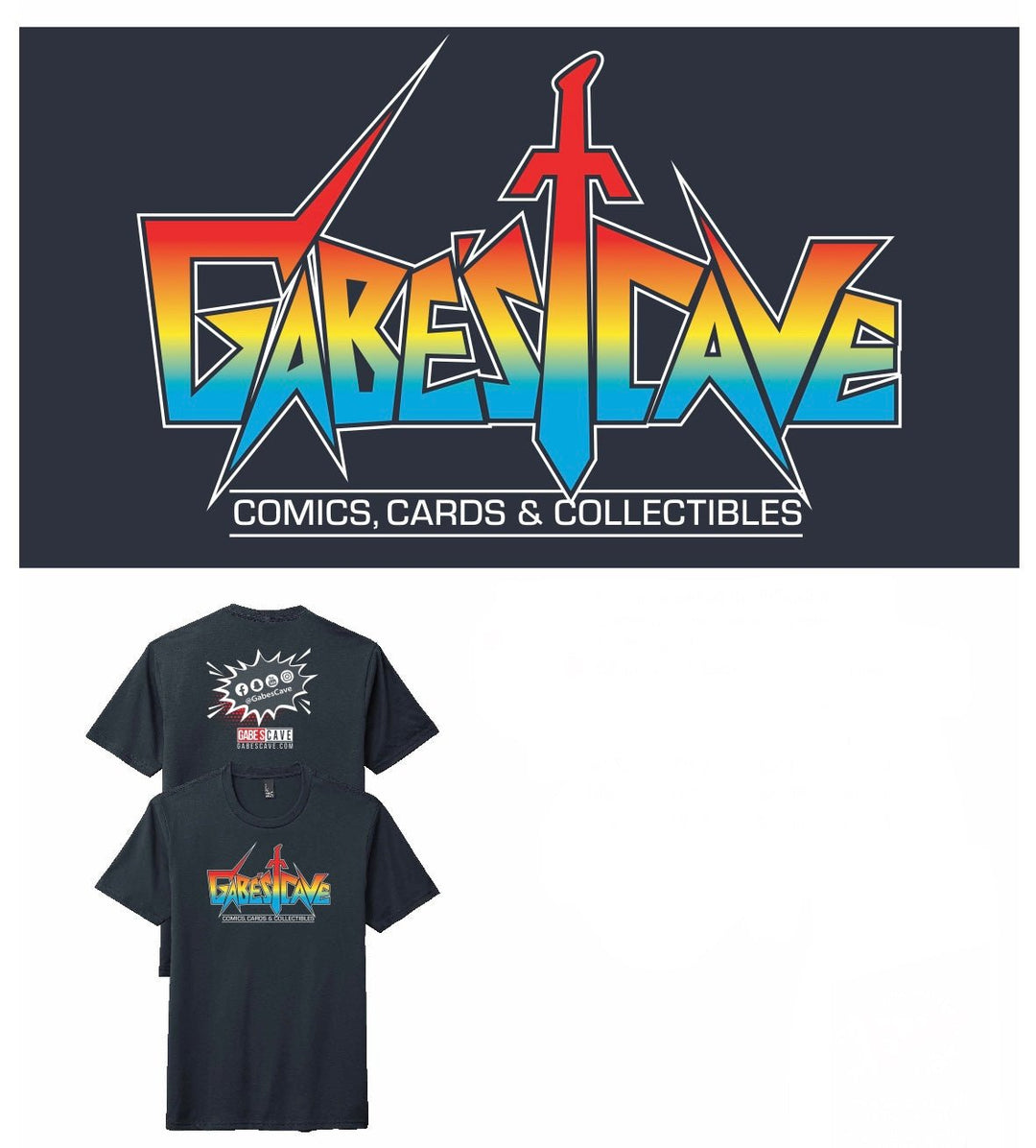 Colorful Gabe's Cave Logo Shirt - gabescaveccc