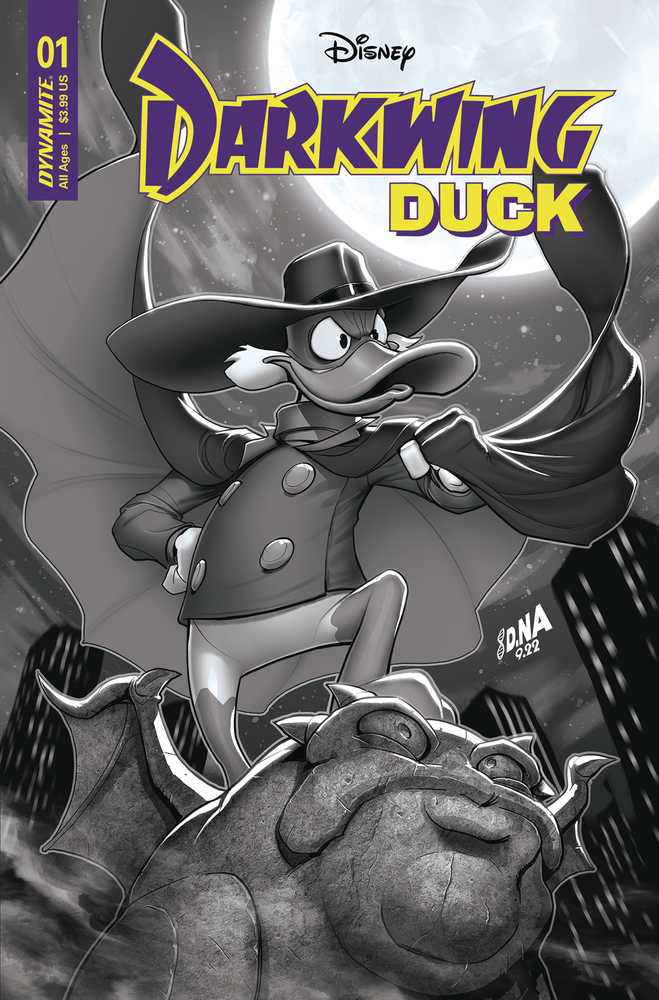 Darkwing Duck #1 Cover I 15 Copy Variant Edition Nakayama Black & White - gabescaveccc