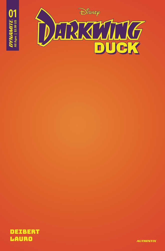 Darkwing Duck #1 Cover Zc Foc Orange Blank Authentix - gabescaveccc