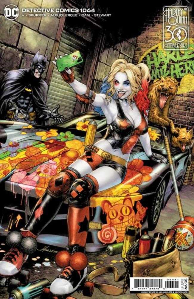 Detective Comics #1064 Cover C Jay Anacleto Harley Quinn 30th Anniversary Card Stock Variant - gabescaveccc