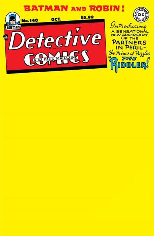 Detective Comics #140 Facsimile Edition Cover B Blank Card Stock Variant - gabescaveccc