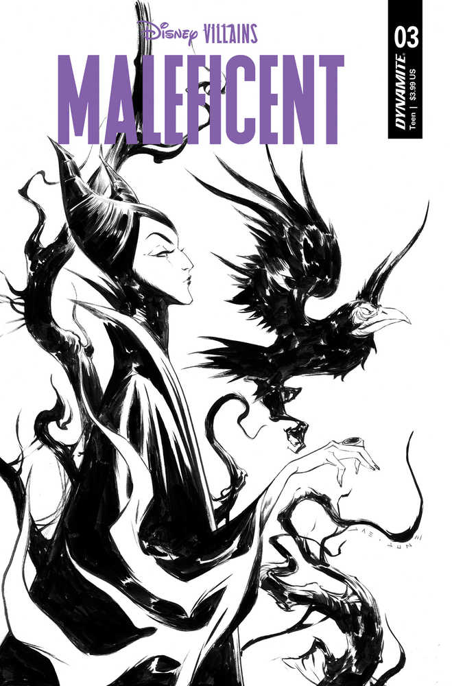 Disney Villains Maleficent #3 Cover G 10 Copy Variant Edition Jae Lee Black & White - gabescaveccc