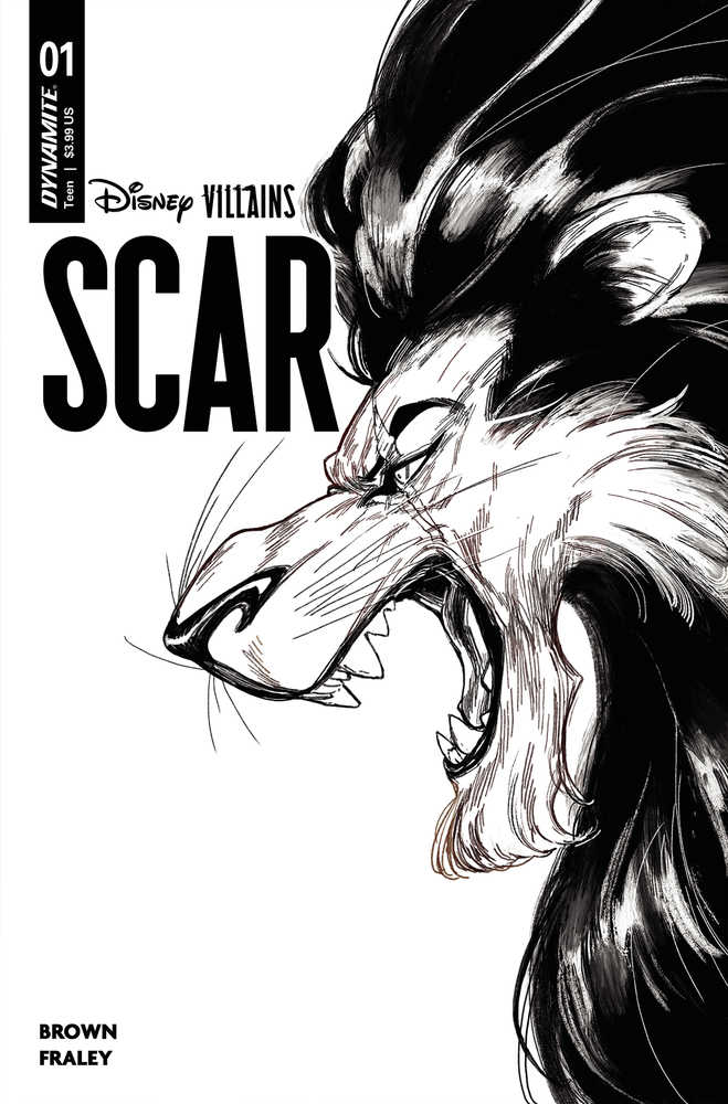 Disney Villains Scar #1 Cover I 15 Copy Variant Edition Lindsay Black & White - gabescaveccc