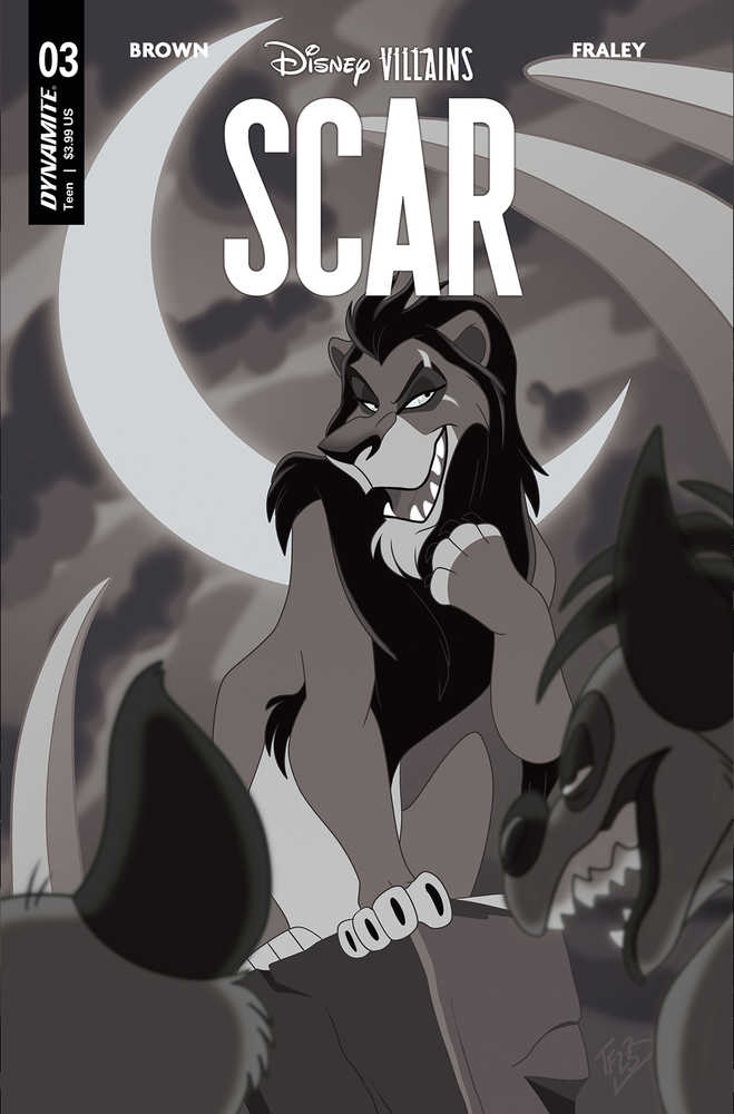 Disney Villains Scar #3 Cover G 10 Copy Variant Edition Forstner Black & White - gabescaveccc