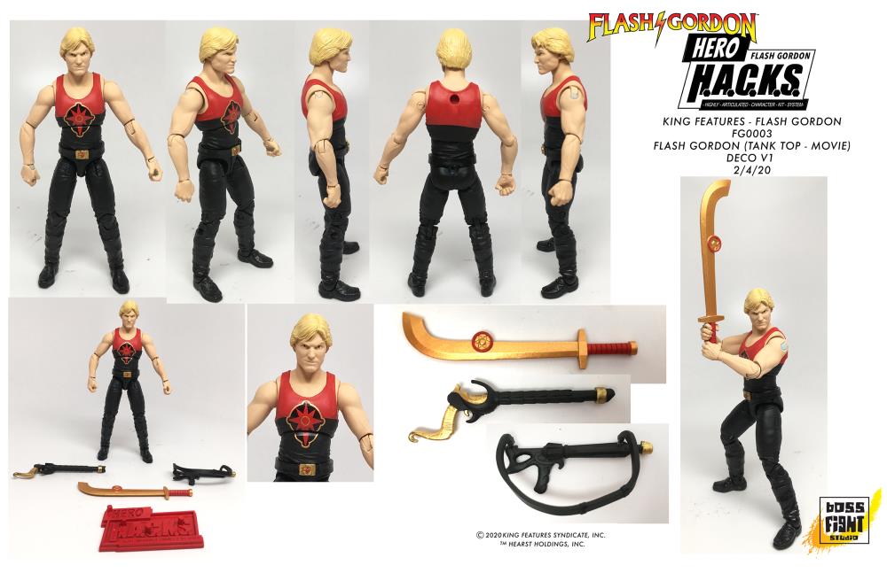 Flash Gordon Hero H.A.C.K.S. Flash Gordon (Tank Top) Figure - gabescaveccc