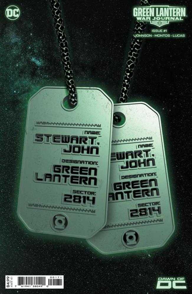 Green Lantern War Journal #1 Cover E John Stewart Glow-In-The-Dark Dog Tag Card Stock Variant - gabescaveccc