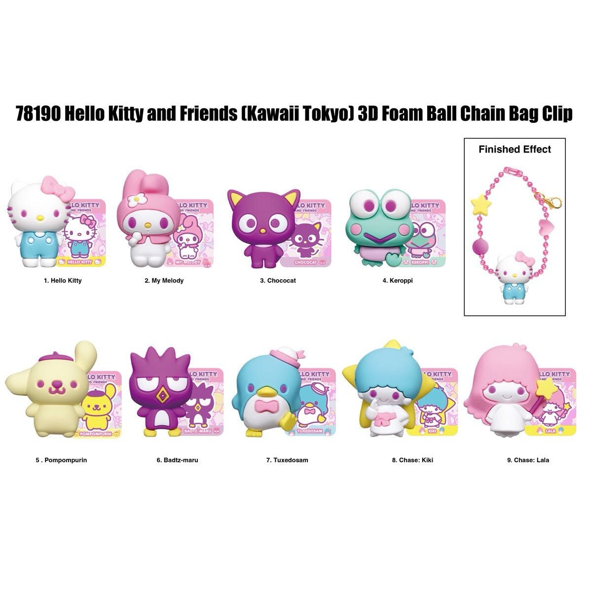 Hello Kitty Kawaii Tokyo 3D Foam Ball Chain Bag Clip – gabescaveccc