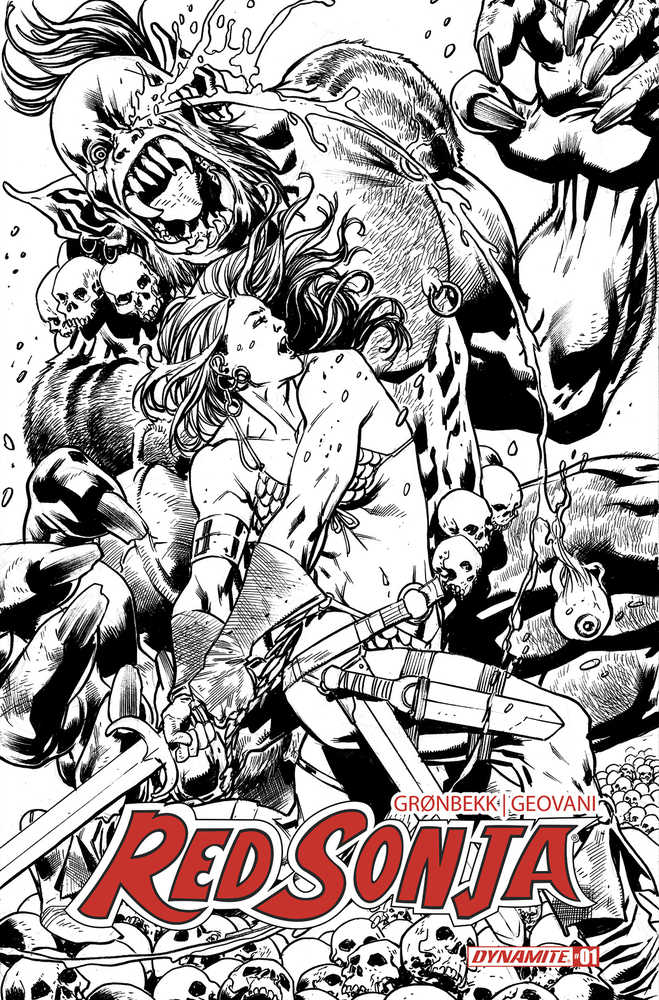 Red Sonja 2023 #1 Cover S 20 Copy Hitch Line Art - gabescaveccc