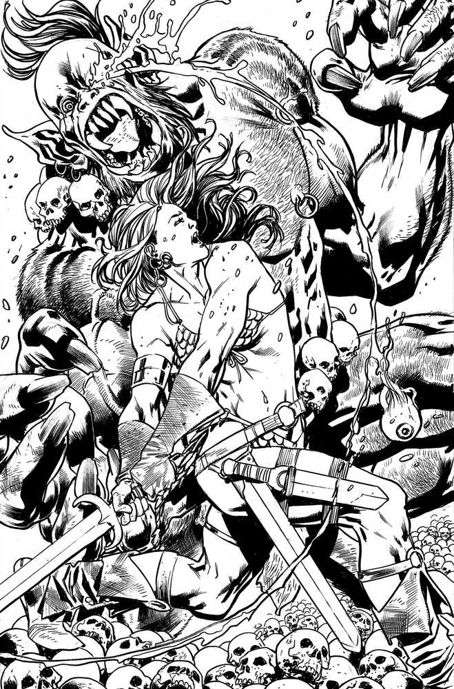 Red Sonja 2023 #1 Cover Z 30 Copy Hitch Line Art Virgin - gabescaveccc