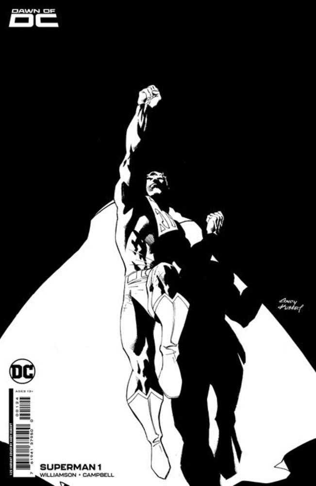 Superman #1 Cover M 1 in 25 Andy Kubert Black & White Card Stock Variant - gabescaveccc