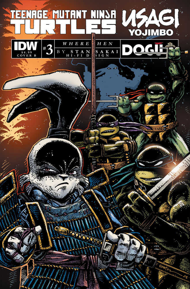 Teenage Mutant Ninja Turtles/Usagi Yojimbo: Wherewhen #3 Variant B (Eastman) - gabescaveccc