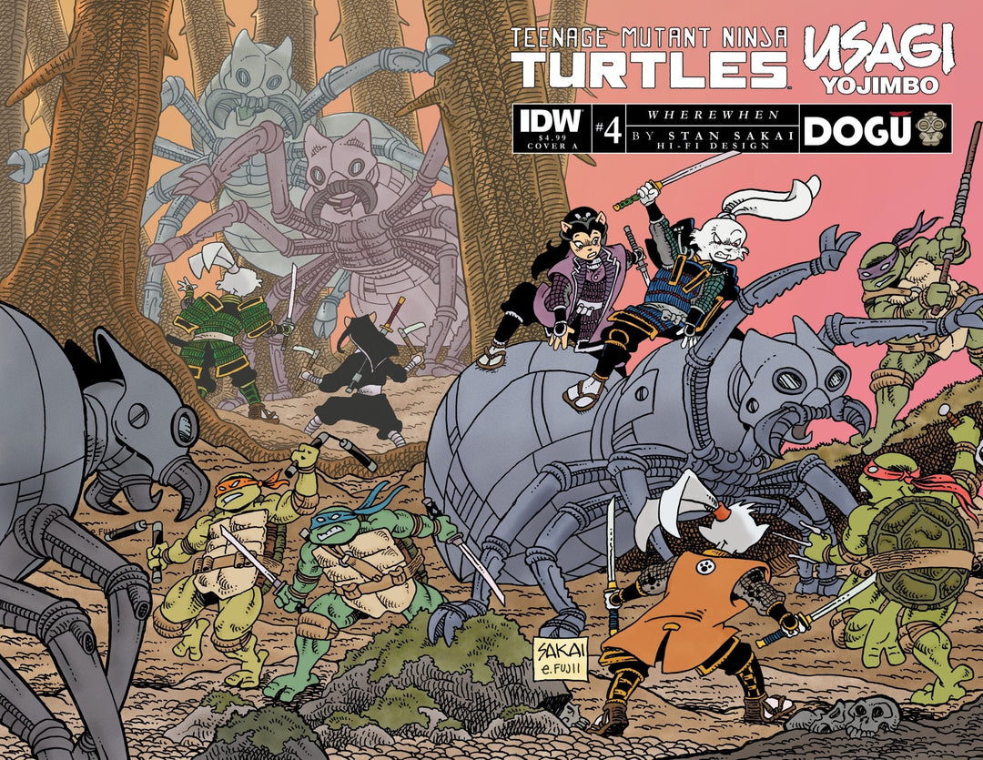 Teenage Mutant Ninja Turtles/Usagi Yojimbo: Wherewhen #4 Cover A (Sakai) - gabescaveccc