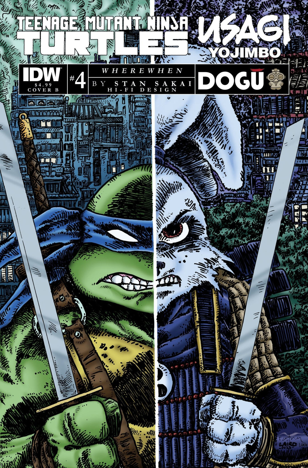 Teenage Mutant Ninja Turtles/Usagi Yojimbo: Wherewhen #4 Variant B (Eastman & Laird) - gabescaveccc