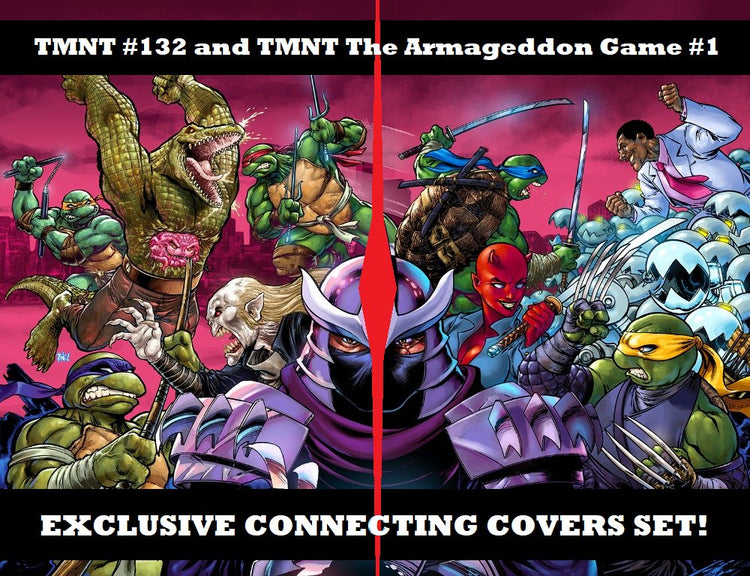 TMNT #132 & ARMAGEDDON GAME #1 *CONNECTING VARIANT* IDW TURTLES *TONE RODRIGUEZ* - gabescaveccc