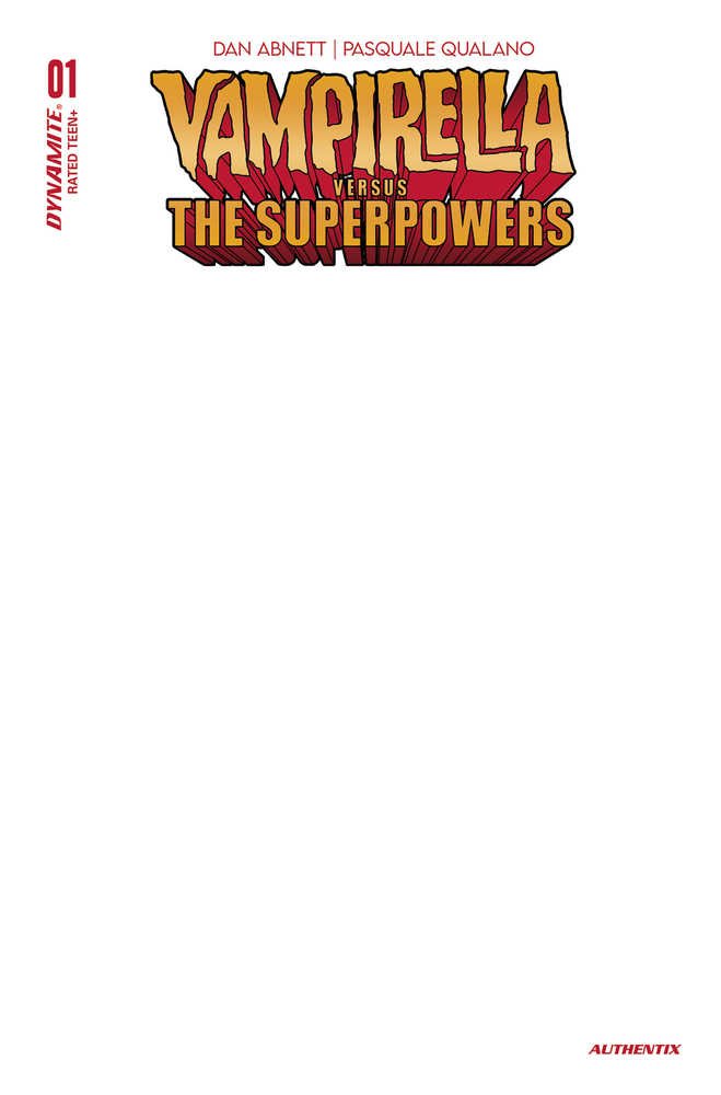 Vampirella vs Superpowers #1 Cover G Blank Authentix - gabescaveccc